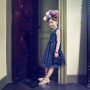 Marie-Ine navy blue dress - disguise girl