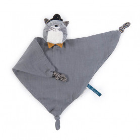 Doudou lange chat gris clair - Les Moustaches - Moulin Roty