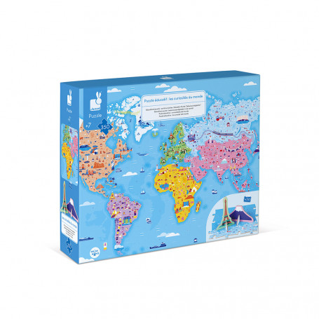 Puzzle éducatif géant Curiosités du Monde 350 pcs