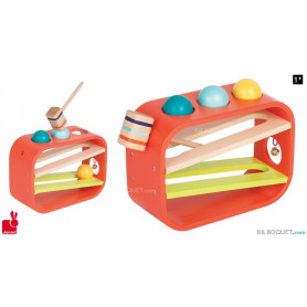 Hape Table D'activité Bébé en Bois - Centre d'Activité Bébé 1 an -  Labyrinthe Boulier, Train & Divers Accessoires - Convient aux Jeux  Individuels & Collectifs - Éveil, Motricité & Dextérité 