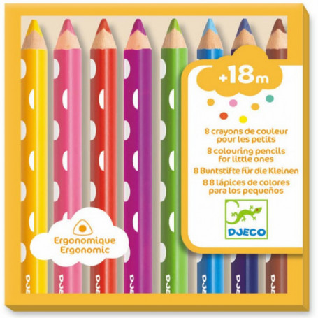 8 crayons de couleur pour les petits - Djeco