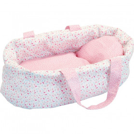 Couffin en tissu 28 cm garnissage rose