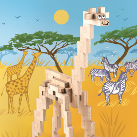 Jeu de construction en bois MONTAGE GIRAFE