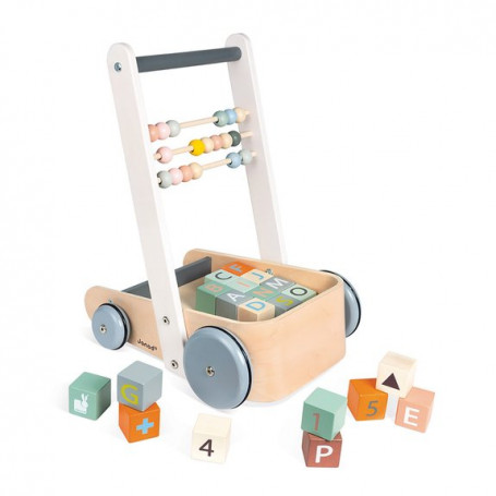 Chariot de cubes à pousser ABC Buggy Sweet Cocoon - Janod