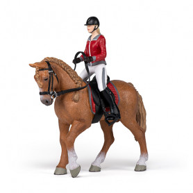 Walking horse with riding girl - Papo Figurine
