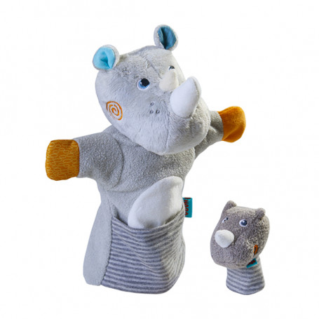 Puppet Rhino with Calf - Haba