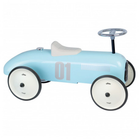 Porteur voiture vintage bleu tendre