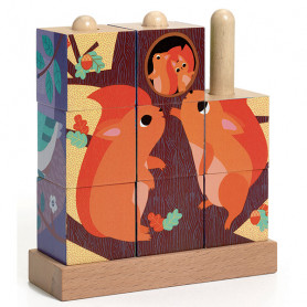 Puzz-Up Forest 9 pièces - Puzzle-cube en bois