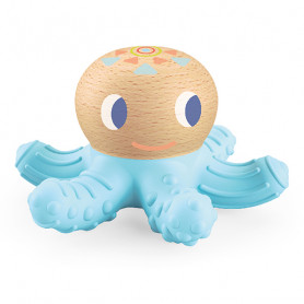 BabySquidi Teether Blue Octopus - Baby White