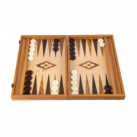 Backgammon 48 x 30cm Chêne/noyer