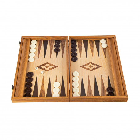 Backgammon 30x20cm chêne et noyer