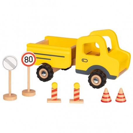 Truck with traffic signs