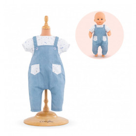 T-shirt & overall for baby doll 12"