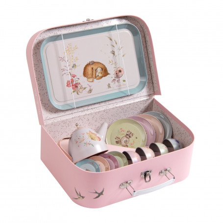 Metal tea service suitcase - Les Rosalies