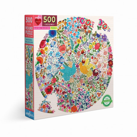 Puzzle 500 pieces Blue bird Yellow bird  - Eeboo