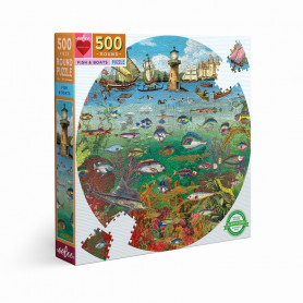 Puzzle 500 pièces Bateaux et poissons - Eeboo