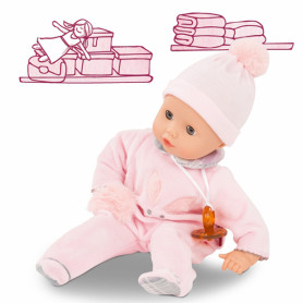 Muffin doll 33cm with Pastellino pink pajamas with pacifier