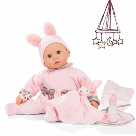 Cookie Care 48cm baby doll with pink pajamas with function: head and cry