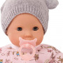 Maxy Muffin 42cm baby doll dressed in pink pajamas and gray hat