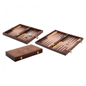 Backgammon pliable 38cm (bois façon loupe d'orme)