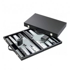 Backgammon Prestige Black 46cm (Imitation leather)