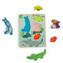 Sensory wooden recessed puzzle - In the jungle