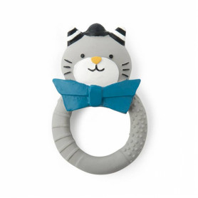 Gray cat rubber teething ring - Whiskers