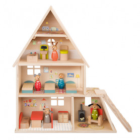 Maison de poupée avec mobilier - La grande famille