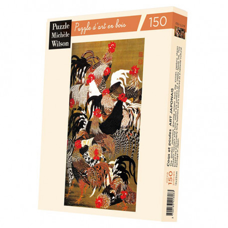 150 Piece Puzzle - Japanese Art - Roosters and Hens