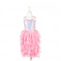 Silver Louise dress with pink ruffle - Girl costume