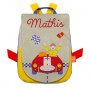 Back bag with embroidered first name - Race Car