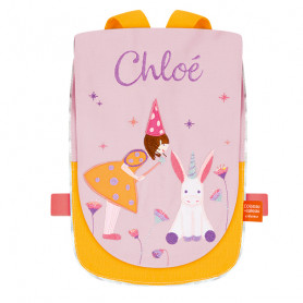 Back bag with embroidered first name - Fairy Unicorn