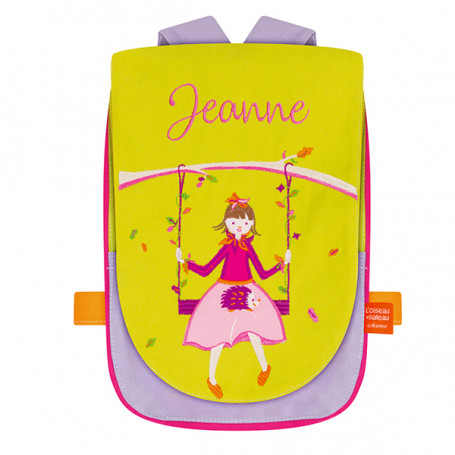 Back bag with embroidered first name - Swing and Hedgehog