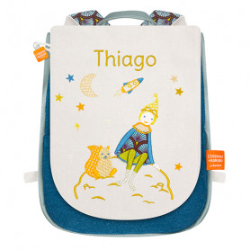 Backpack with embroidered first name - The boy and the squirrel