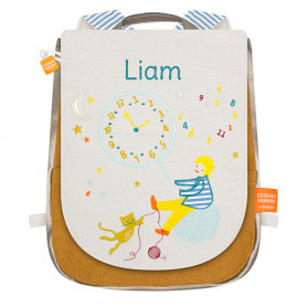 Backpack with embroidered name - The boy and the clock