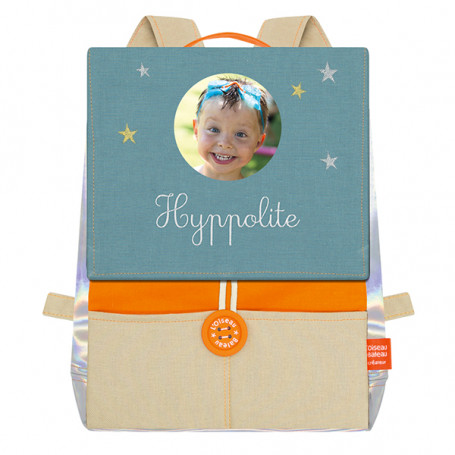 Photo backpack with embroidered name - Ocean