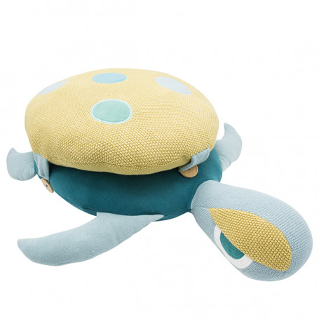 Large Blue Turtle Cushion