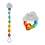 Rainbow world pacifier and rattle set