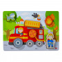 Puzzle encastrement camion de pompier - Haba