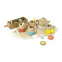 Tea Set - 21 pieces - Wooden tea set with tea bag and sugar bowl
