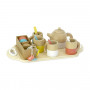 Tea Set - 21 pieces - Wooden tea set with tea bag and sugar bowl