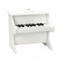 18-key white piano with sheet music