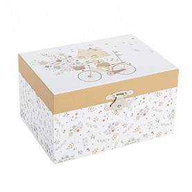 Coffret Musical rectangle Chat dans la Prairie - Lutin Petit Pois