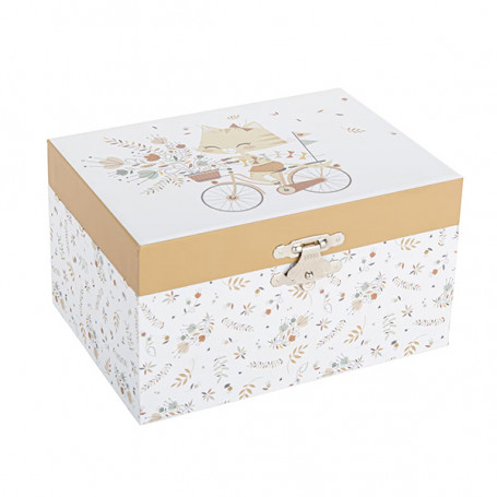 Coffret Musical rectangle Chat dans la Prairie - Lutin Petit Pois