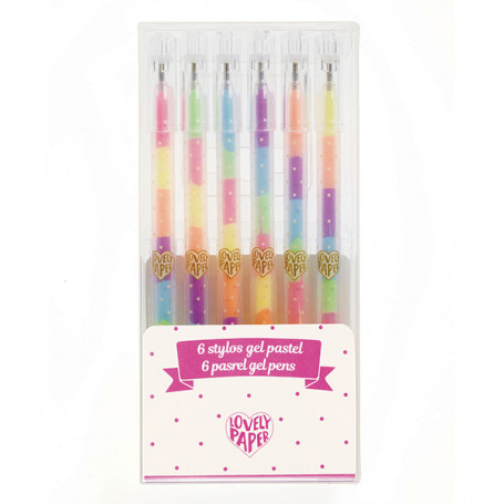 6 pastel gel pens - Stationery Djeco