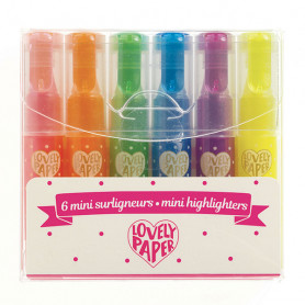 6 mini highlighters - Lovely Paper Djeco