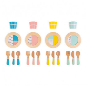 Wooden play dinner set - Lunch set - Let's eat!