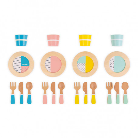 Wooden play dinner set - Lunch set - Let's eat!