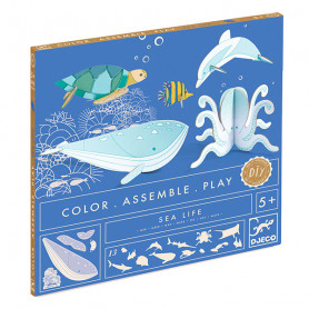 Sea Life - Color, Assemble and Play - Djeco
