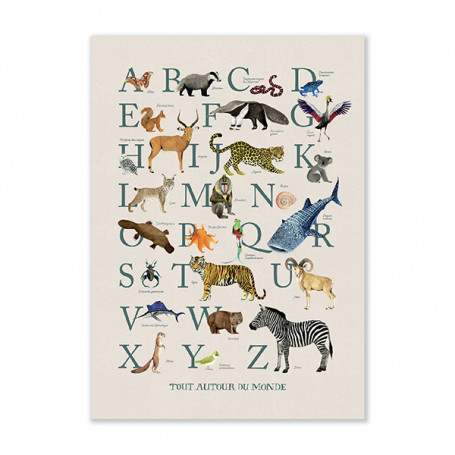 Alphabet poster 50x70cm - Tout autour du monde